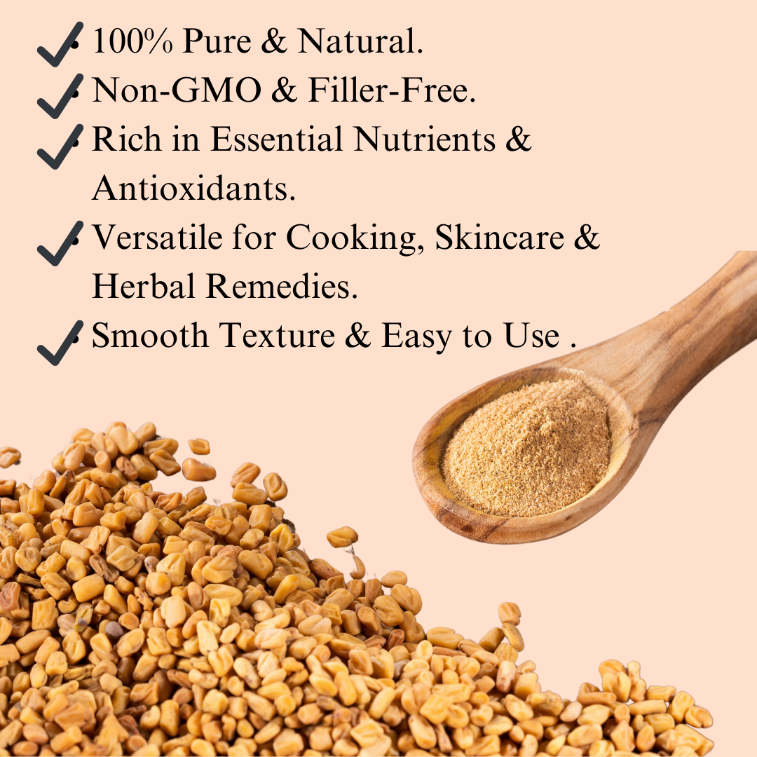 Natural Fenugreek Seed Powder, Pure Methi Powder for Cooking and Wellness